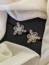 White Tone Mauve American Diamond Stud -G6657